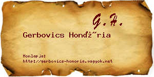 Gerbovics Honória névjegykártya